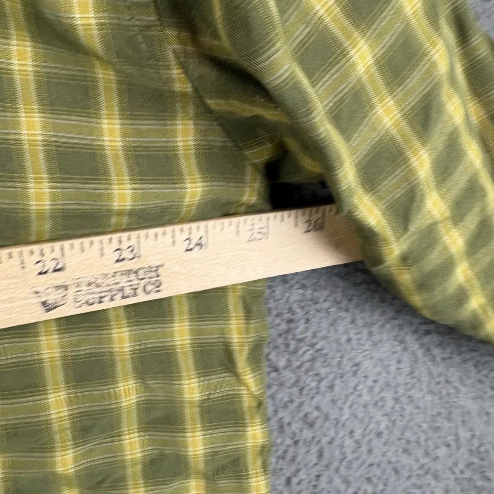 The North Face Mens Green Plaid Long Sleeve Button Up Hiking Shirt Size‎ XL